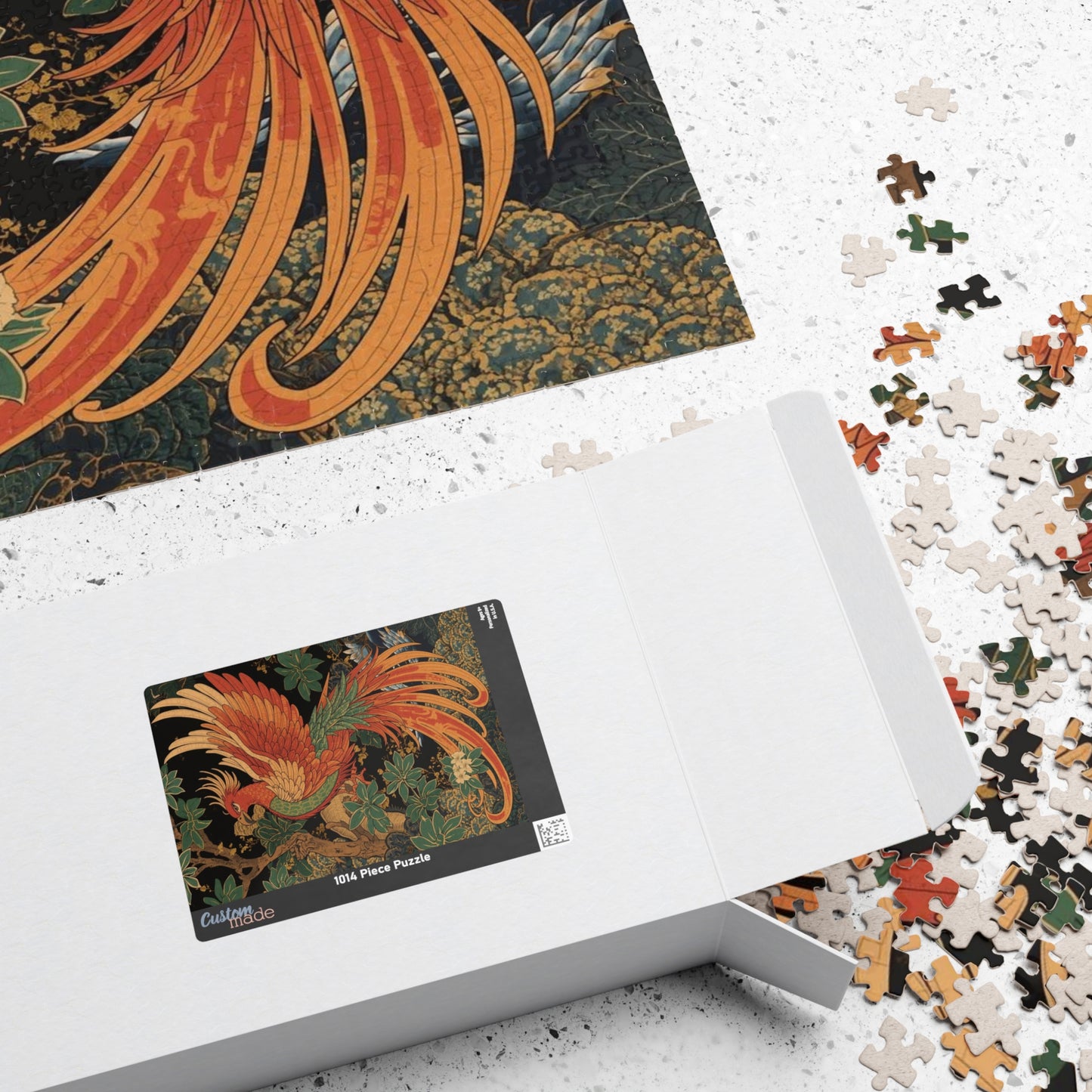 Luxury Japanese Hanafuda Jigsaw Puzzle – Phoenix &amp; Paulownia Gold Leaf Art