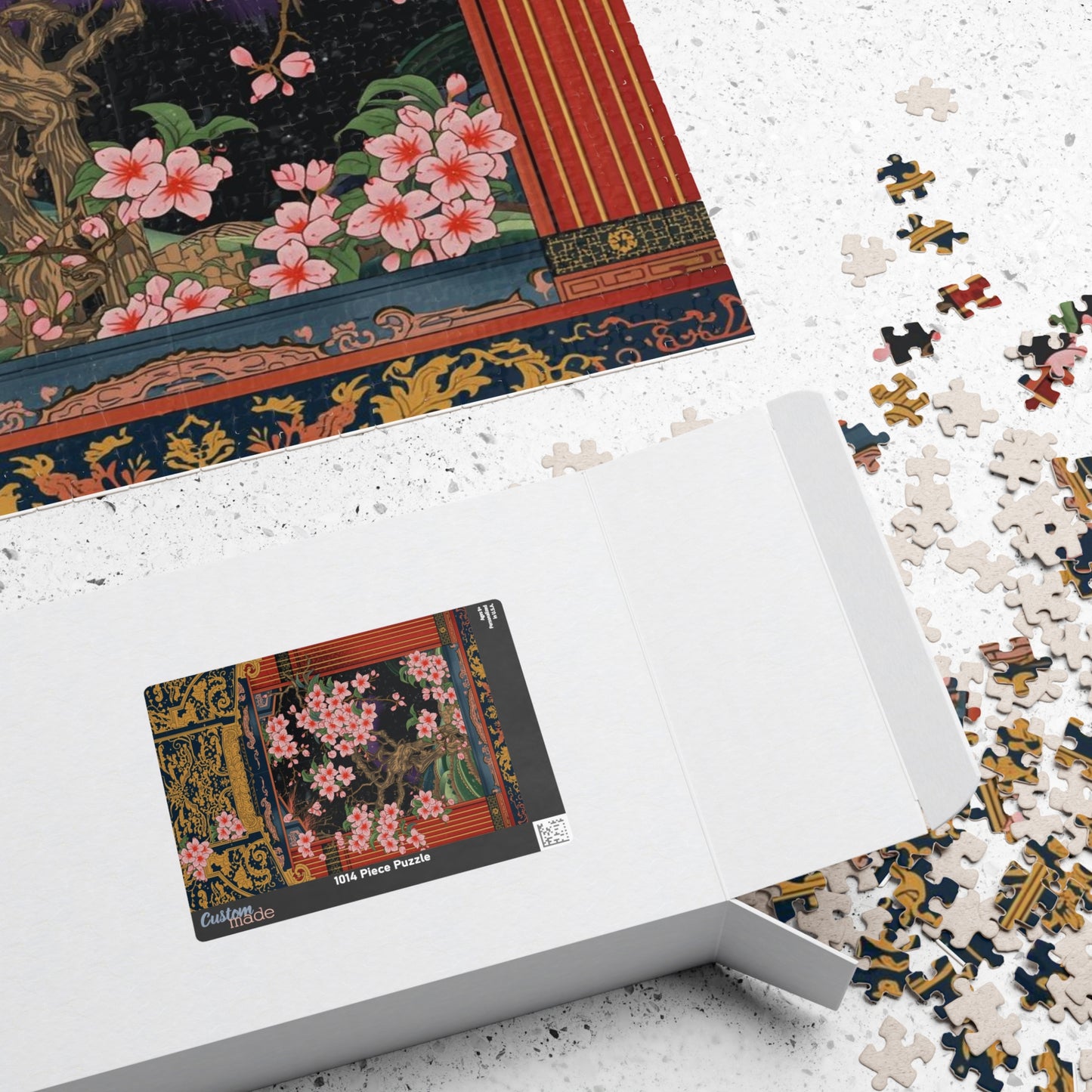 Luxury Japanese Hanafuda Jigsaw Puzzle – Cherry Blossom Gold Leaf Art
