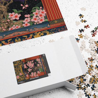 Luxury Japanese Hanafuda Jigsaw Puzzle – Cherry Blossom Gold Leaf Art
